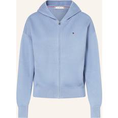 Tommy Hilfiger Bomull Koftor Tommy Hilfiger Jersey Hooded Zip-Thru Cardigan - Brisk Blue