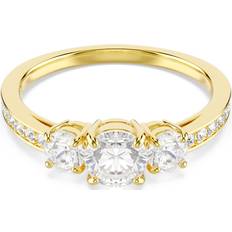 Swarovski Rings Swarovski Stilla Attract Ring Round Cut Gold-tone Plated - White