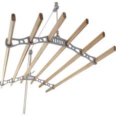 Klädvård MonsterShop Clothes Airer Dryer 2m 6 Lath Ceiling Pulley - White