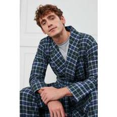 Green Robes British Boxers Jura Tartan Brushed Cotton Dressing Gown - Dark Green