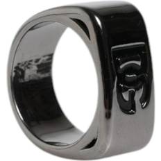 14k - Men Rings Dolce & Gabbana Iconic Brass Logo Ring 62 MM Gray
