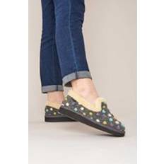 Moshulu Spotty Full Slippers - Dark Grey