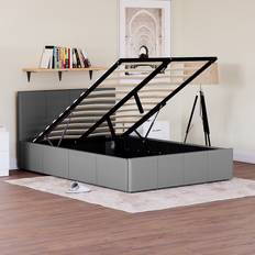 Vida Designs Lisbon Grey 4ft Small Double Ottoman Frame Bed
