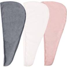 Hair Wrap Towels Brentfords Microfibre Towel Hair Wrap Drying Cap Blush White Grey