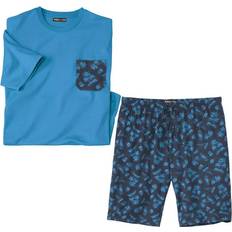 Men - Turquoise Sleepwear Atlas For Men Printed Jersey Short Pyjama Set - Turquoise