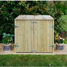 The Garden Village Double Wheelie Bin Store L64 x W122.5 x H120 cm (Building Area )