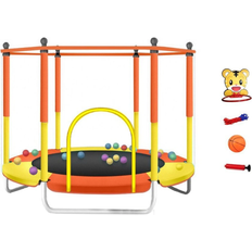 Trampoline SEDCO Kindertrampolin KIDS NT 152 cm mit Schutznetz und Ausstattung orange