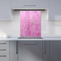 Pink Splash Guards Warren Reed Bright Pink Textured Effect Kitchen Splashback 600mm x 750mm Splash Guard