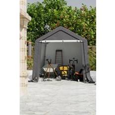 Galvanized Tube Storage Shed 4x6FT Grey