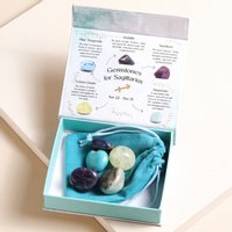 Lisa Angel Zodiac Gemstone Set - White/Bronze/Blue