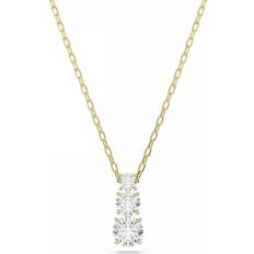 White Necklaces Swarovski Stilla Yellow Gold Tone Zirconia Pendant - White