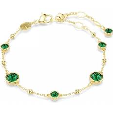 Green - Women Bracelets Swarovski Imber Bracelet Round Cut Green Gold-tone Plated - Green