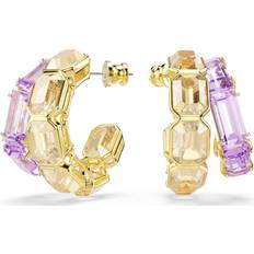 Swarovski Multicoloured Earrings Swarovski Millenia Hoop Earrings Mixed Cuts Gold-tone Plated - Brown