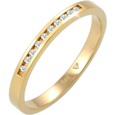 Elli Engagement Band Ring - Gold/Diamonds