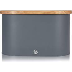 Bamboo Bread Boxes Swan Grey Nordic Oval Bin Set of 3 Bread Box