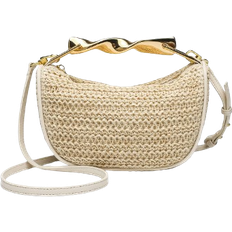 Shein 1pc Woven Bag Summer New Arrival, Women Bag, Metal Handle Mini Crossbody Zipper Woven Bag, Casual Straw Woven Small Bag, Tote Shoulder Bag, Perfect For Beach Outfits, Summer Beach Accessories, Vacation/Holiday, Beach Necessities,Beach Essentials,Beach Stuff & Summer Essentials, Newest Holiday Bag
