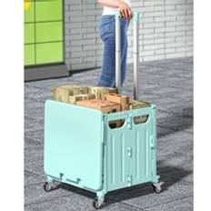 Green Shopping Trolleys Living and Home 45L Foldable Shopping Trolley with Wheels - Green