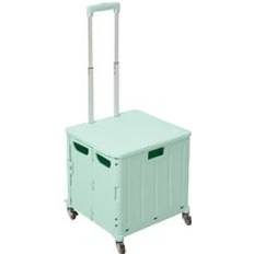 Green Shopping Trolleys Living and Home Foldable Shopping Trolley with Wheels - Green