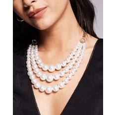 Multirow Pearl Necklace - Gold