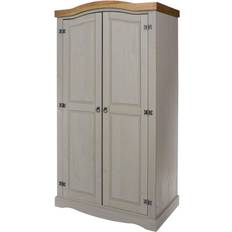 Pines Wardrobes Core Products Corona 2 Door Grey Wardrobe 100x189cm
