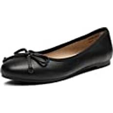 Dream Pairs Womens Classic Bow Flats Ballerina Slip On Formal Casual Pumps - Black