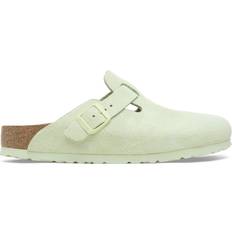 Birkenstock Boston Suede Leather - Faded Lime