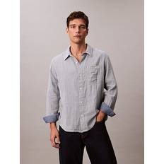 Calvin Klein Multifärgade Överdelar Calvin Klein Double Face Striped Cotton Shirt - Blue