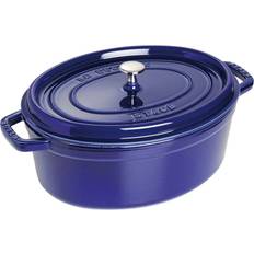 Staub la cocotte Staub Oval Dark Blue med lock 5.5 L