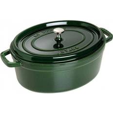 Staub Grytor Staub Oval Basil Green med lock 5.5 L