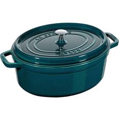 Staub Oval Turquoise med lock 5.5 L