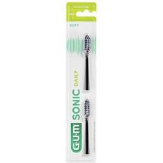 GUM Sonic Daily Soft Brush Head Black 2-pack
