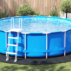 vidaXL Runt Poolskydd Svart Plast Ø 458 cm