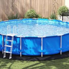 Pooler vidaXL Rund Poolöverdrag Svart Polyeten Ø 550 cm Hållbar