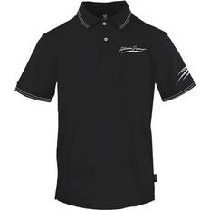 Philipp Plein Men Polo Shirts Philipp Plein Signature Logo Twin Tipped Black Polo Shirt