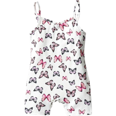 Shein Baby Girl Butterfly Pattern Digital Printed Casual Strap Romper