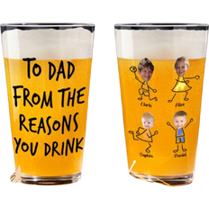 Shein To Dad From The Reason You Drink 16 Oz Pint Beer Glass 47.3cl 2pcs
