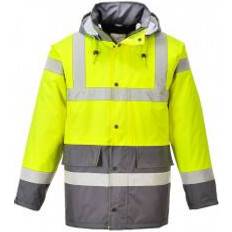 Work Wear Portwest Hi-Vis Contrast Winter Traffic Jacket - Yellow/Grey