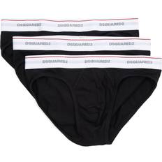 DSquared2 Men Men's Underwear DSquared2 Cotton Stretch Briefs 3-Pack - Black