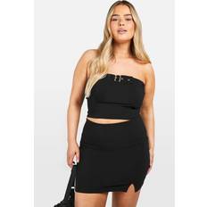 Boohoo Women Shapewear & Under Garments boohoo Womens Plus Buckle Bandeau Corset Top - Black