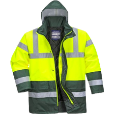 Green Work Jackets Portwest Hi-Vis Contrast Winter Traffic Jacket - Yellow/Green