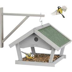 Pets Relaxdays Wooden Birdhouse Hanging Bird Feeding Table