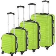 Resväskeset på rea tectake Lightweight Hard Shell Suitcase 4 delar - Green