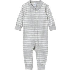 Polarn O. Pyret Striped Jersey Jumpsuit - Grey Melange