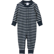 Polarn O. Pyret Striped Jersey Jumpsuit - Dark Navy Blue