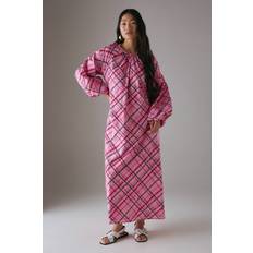 Petite Cotton Trapeze Smock Midi Dress - Pink