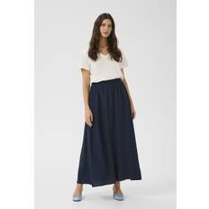 Blå - Midinederdele Cream Crlori Skirt Med Elastik Talje - Navy