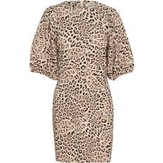Soaked in Luxury Kjoler Soaked in Luxury Leopard Print Korte Kjoler - Beige/Sort