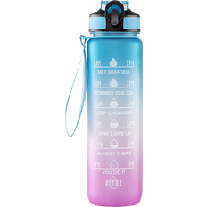 Beauty Rebels Motivational Water Bottle 1 L Blue Lilac Vattenflaska 1L
