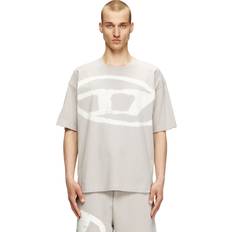 Diesel Bomull Överdelar Diesel Bomull T-shirt Avec Logo Oval D Effet - Gray
