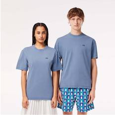 Lacoste Unisex Tops Lacoste Unisex Natural Dyed Jersey T-Shirt - Blue Cotton